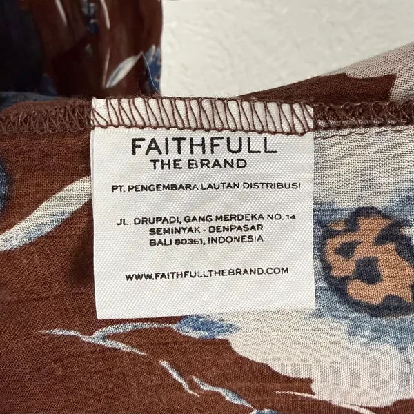 Faithfull The Brand Melia Floral Midi Dress Brown Boho Romantic Size XS - Image 6