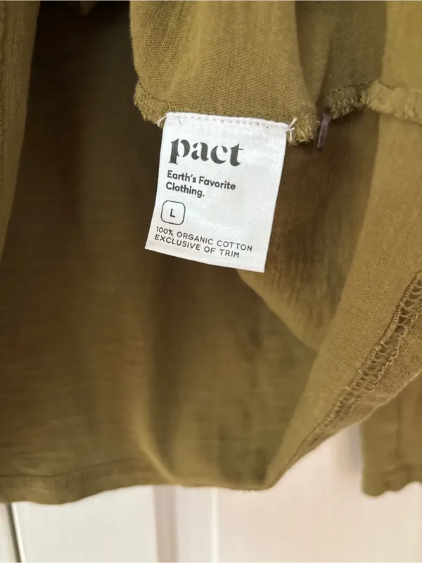Pact‎ Women's Lizard London Slub Henley Size Large Natural Fibers Featherweight - Image 5