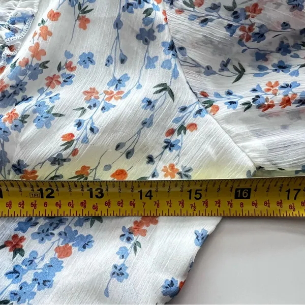 Hello Molly blue Floral Tiered Cutout Dress long sleeve flowy babydoll XS - Image 7