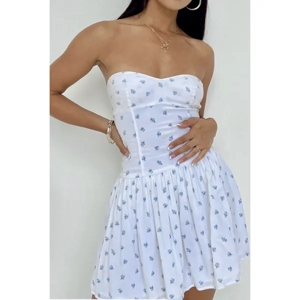 PRINCESS POLLY “Bette” Strapless Mini Dress - White/Blue Floral - Sz 10 - NWT - Image 10