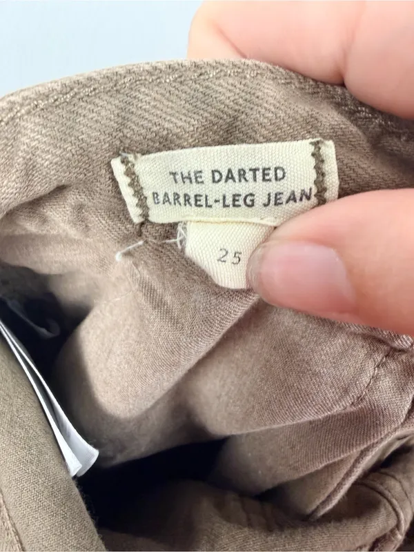 Madewell The Darted Barrel-Leg Jean in driftwood brown size 25 - Image 6