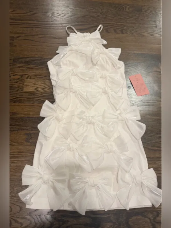 BHLDN Sleeveless Allover Bow High-Neck Mini Dress | Anthropologie - Image 6