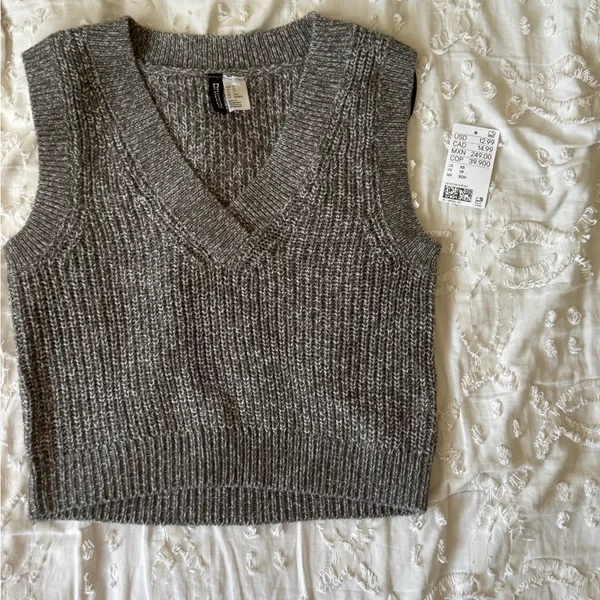 Divided NWT Charcoal Knit Sweater Vest - Image 2