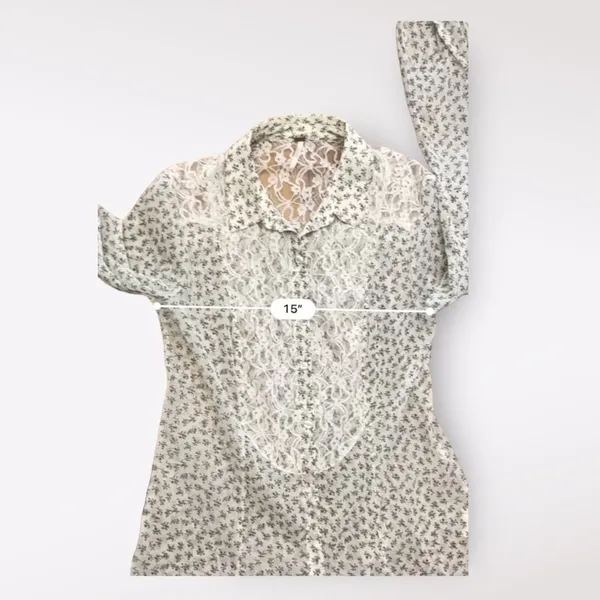 Free People All‎ That Glitters Button Down Shirt Size S - Image 3