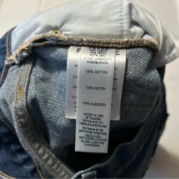 Frame Casablanca Blue Denim Jean Mini Skirt Distressed Stagger Hem Size 26 - Image 4