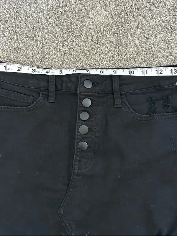 Altar'd State Black Denim Button Front High-Rise Skirt - Image 4