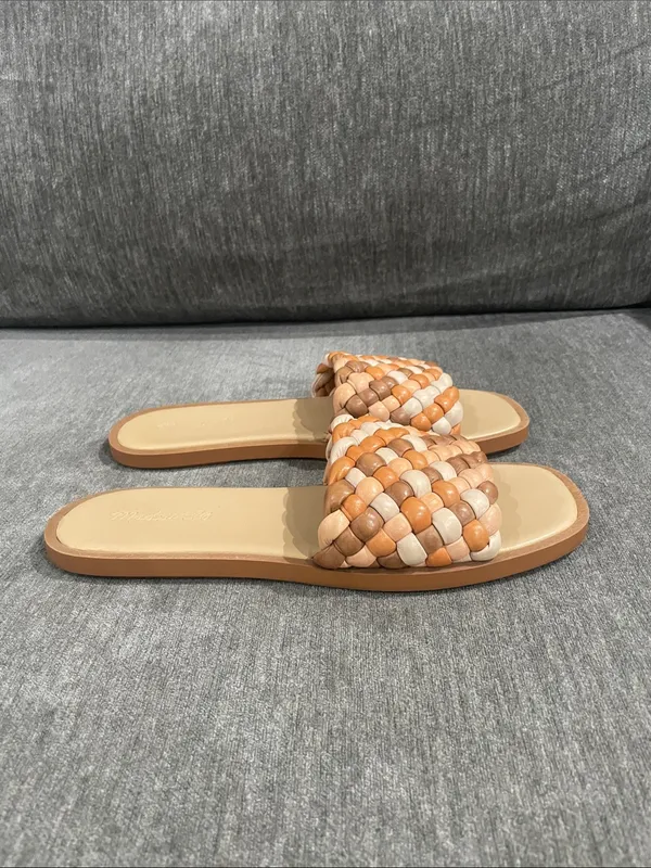 The Suzi Slide Sandal in Multi Woven Leather Size 9 - Image 9