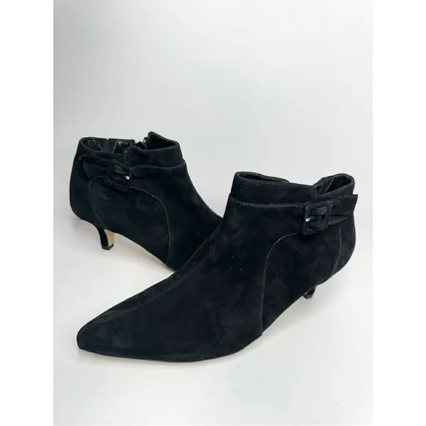 Bella Vita Booties Womens‎ Bindi Shoot Black Kid Suede Leather Size 8 WIDE - Image 3