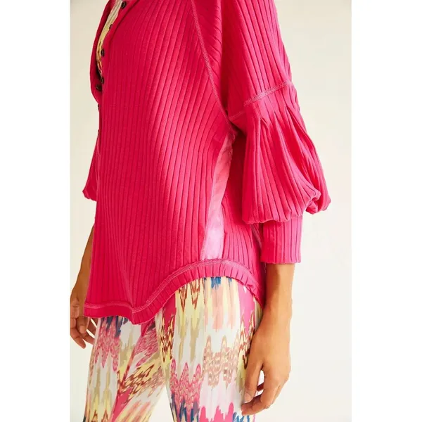 Free People FP Movement Bella Layer Top Magenta size small‎ - Image 4