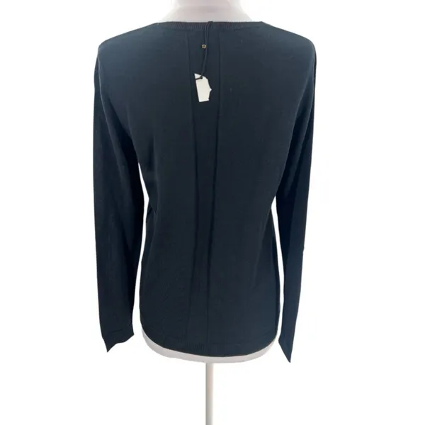 Cuyana Classic Cotton Cashmere V-neck‎ Sweater Black Size XS Silk Lightweight - Image 7