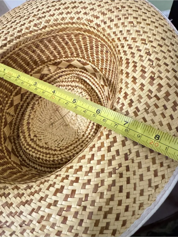 Handwoven Straw Sun Hat Natural Tan Wide Brim Boho Beach Resort Unisex One Size - Image 8
