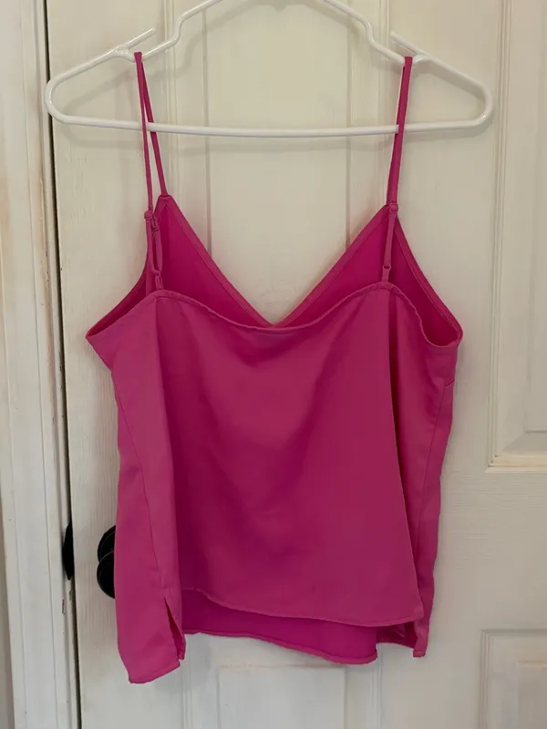 A New Day Pink Satin Spaghetti Strap Tank Top - Image 4