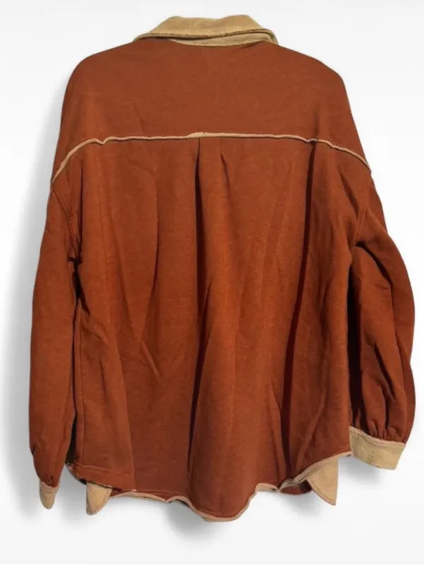 POL Upgrade The Classic Look French Terry Jacket Shacket L in dusky ginger - Image 5