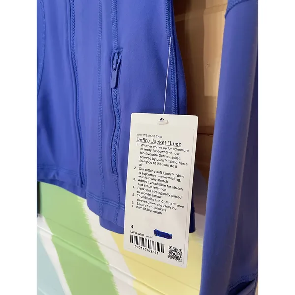 Lululemon NWT Define Jacket Luon Periwinkle Blue Size 4 Zip Up Yoga - Image 8