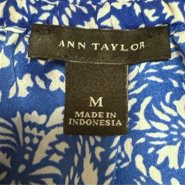 Ann‎ Taylor Tank Top Blue Paisley Boho Pleated Halter Neck Women Medium - Image 5