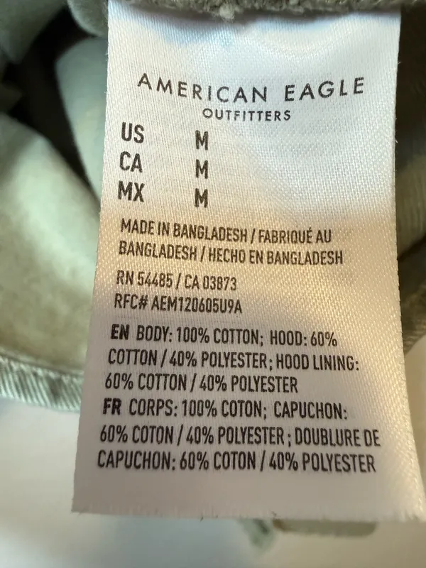 American Eagle Olive Utility Hooded Cropped Button Front Shacket Jacket Size M - Image 6