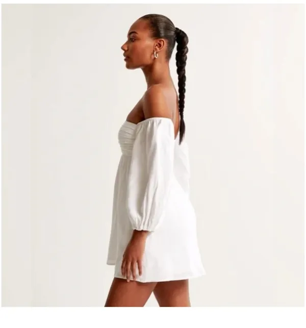 Abercrombie Dress White Mini Linen - Image 5