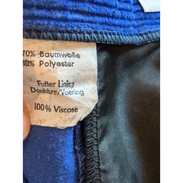 Francis Ferent Brussels Vintage Blue Corduroy Pleated Tapered Pants Sz small - Image 3