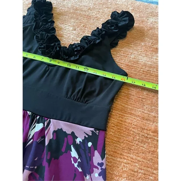 Apt. 9 Faux Wrap Purple Floral Dress Stretch Sleeveless M - Image 2