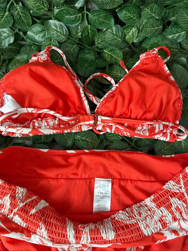 Women’s Red Floral One-Piece Swimsuit - Image 3