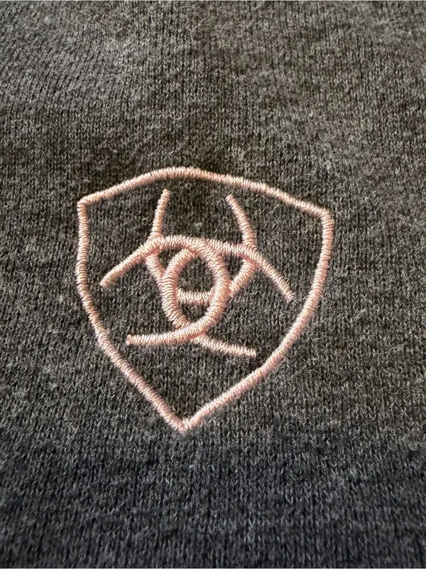Ariat Women's XXL Heather Gray Pullover Fleece Hoodie Pockets Embroidered Logo - Image 3