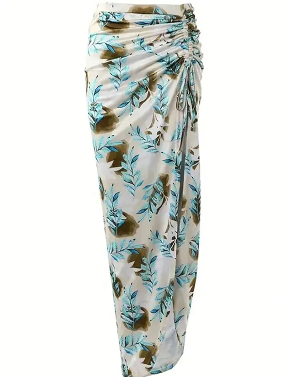 Plant print drawstring skirt - Image 4
