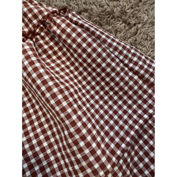 Sienna Sky Skort Women's Brown‎ Gingham Pull On Elastic Waist Size Medium - Image 3
