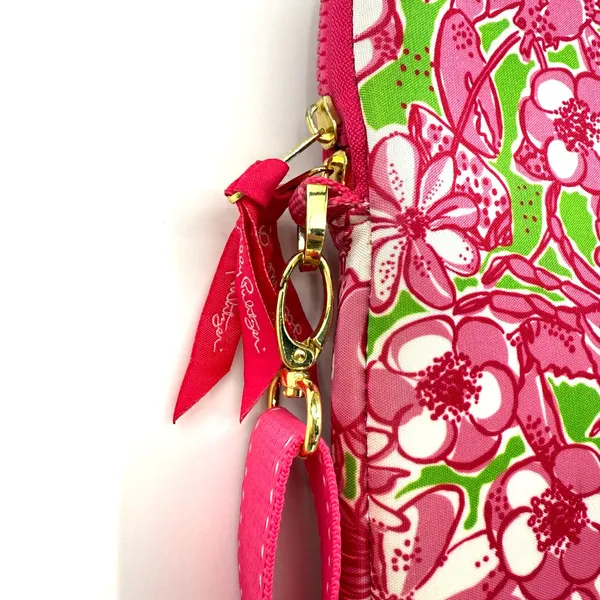 Lilly Pulitzer‎ Monogrammed Pink Green Floral Laptop Carrying Protective Case - Image 2