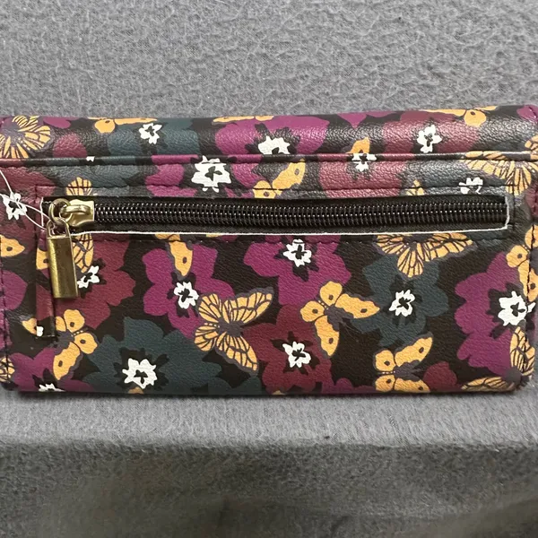 Time and Tru Checkbook Wallet Butterfly Floral Clutch Organizer Wallet NWT - Image 8