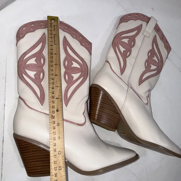 Billini Claire White Pink Equestrian Megan Moroney Concert Cowgirl Boots Size 10 - Image 14