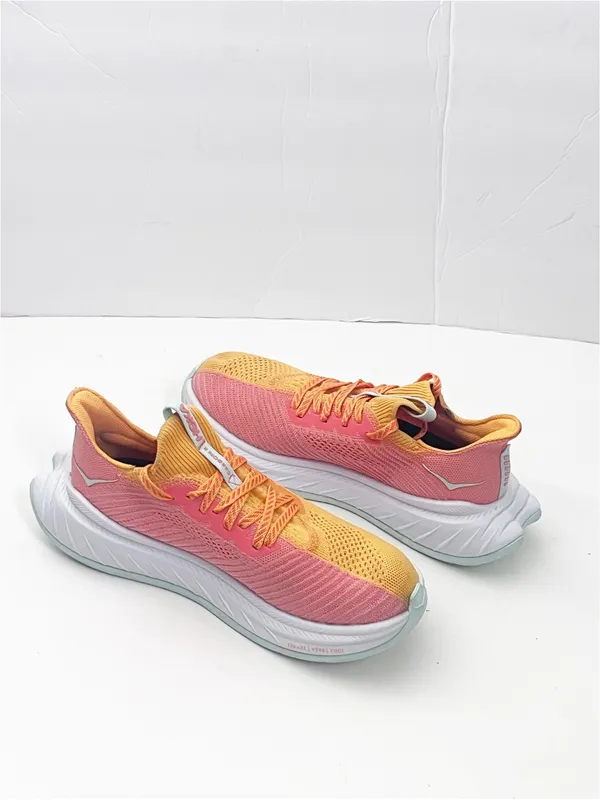 HOKA Carbon X3 Radiant Yellow Camellia Lace Up AthleticTennis Shoes Sneakers 6B - Image 6
