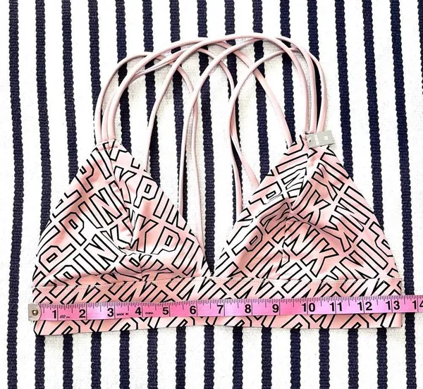 NWOT PINK Victoria’s Secret Logo Bonded Triangle Bralette Medium - Image 5