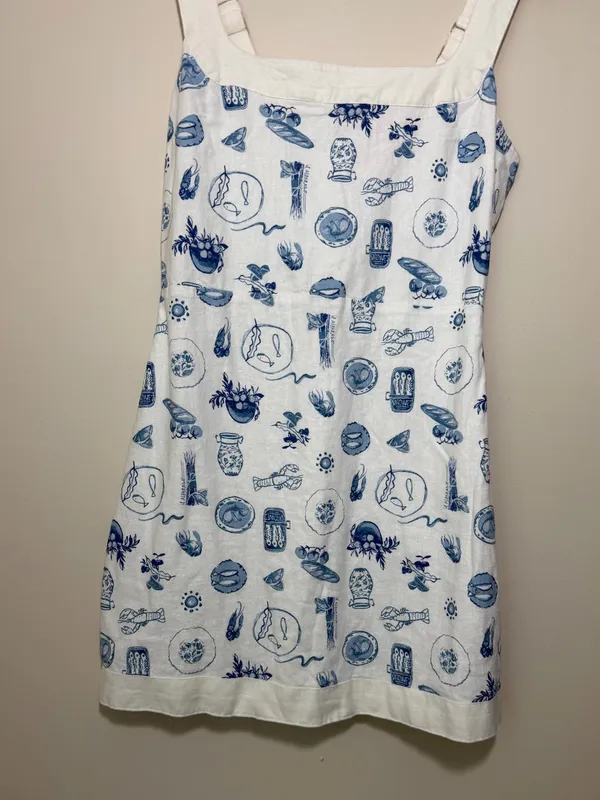 Abercrombie Linen-Blend Wide Strap Mini Dress Coastal Beach - Image 3