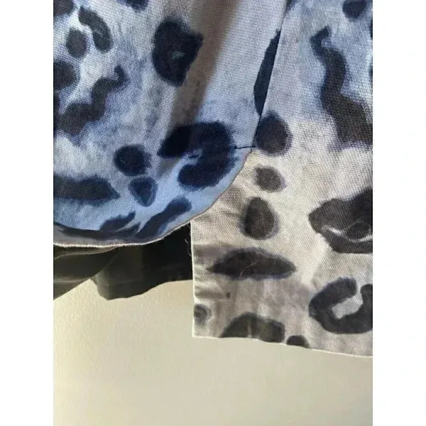 Vince Camuto Blue Leopard Cotton Dress‎ Size 10 - Image 5