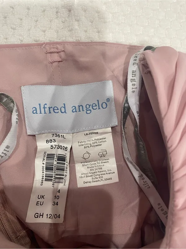 Alfred Angelo Blush Pink Strapless Chiffon Dress - Image 5