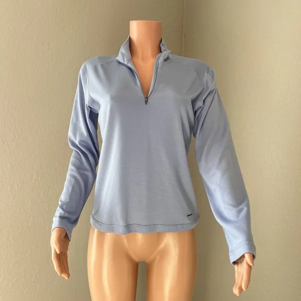 Patagonia Capilene Quarter Zip Neck light Blue Base Layer Long Sleeve Medium #79 - Image 8