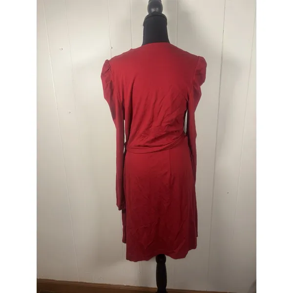 ll bean red‎ long sleeve belted midi dress size 10 reg - Image 4