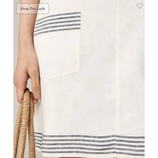 J.Crew Maxine Sailor Stripe Dress Linen A Line White Preppy Retro Resort XS NWT - Image 3