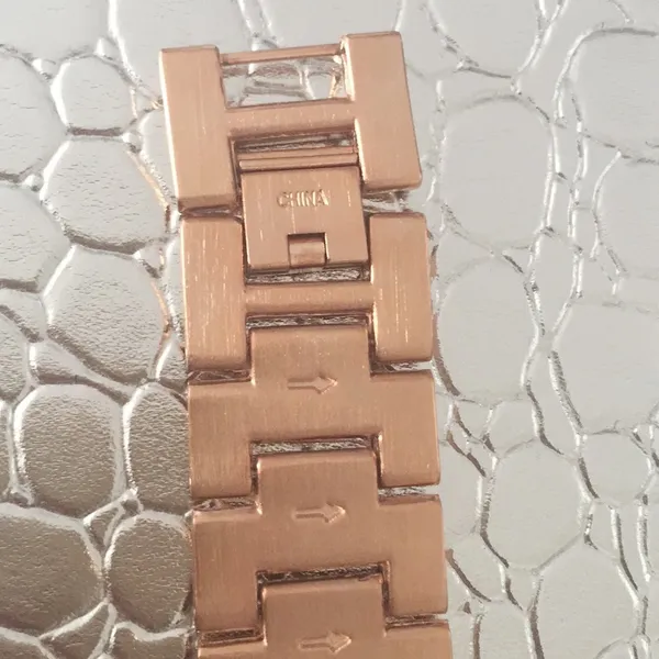 Rose gold watch with crystal encrusted face. - Image 6