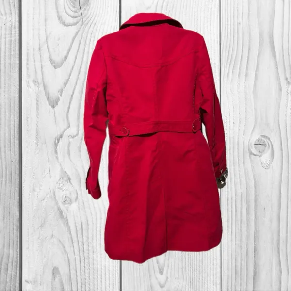 Banana Republic Elegant long Trench Coat size Medium Red everyday capsule‎ - Image 8