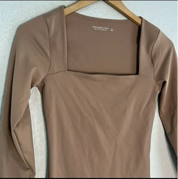 Brown Abercrombie Square Neck Bodysuit - Image 2