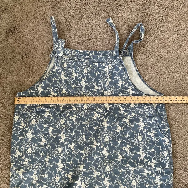 Unbranded Floral Bib Overalls Women XXL Blue White Wide Leg Adjustable Straps EX - Image 3