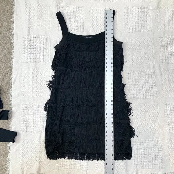 Express small fringe flapper cocktail mini dress costume D2 3426 - Image 5
