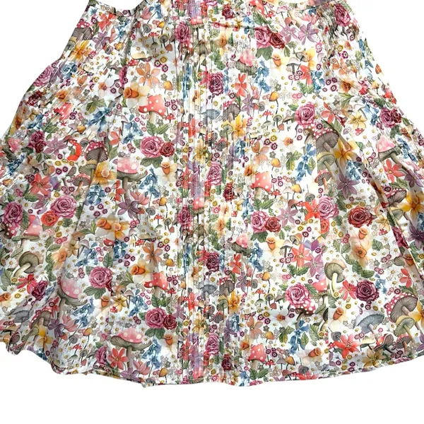 For Love & Lemons Floral Mushroom Print Arya Mini Dress Women’s US XS - Image 4