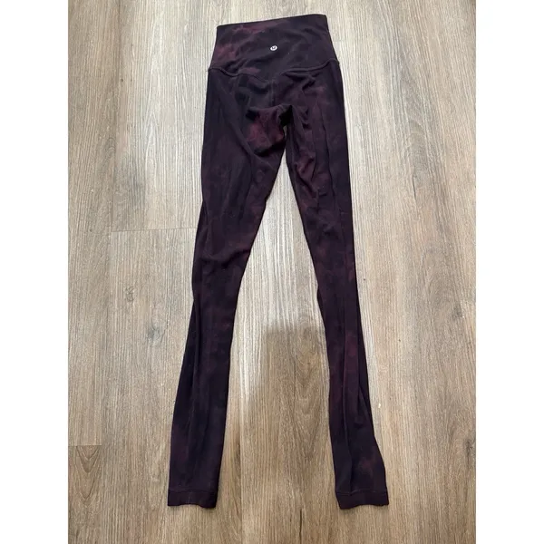 Lululemon Align Super High Rise 28" Inseam Leggings Tie Dye Burgundy‎ Size 0 - Image 2