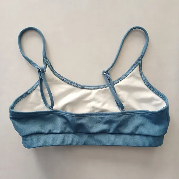 Blue Boho Y2K VTG Swim‎ Grunge Resort Beach Goth Vacation Bikini Top Large - Image 2