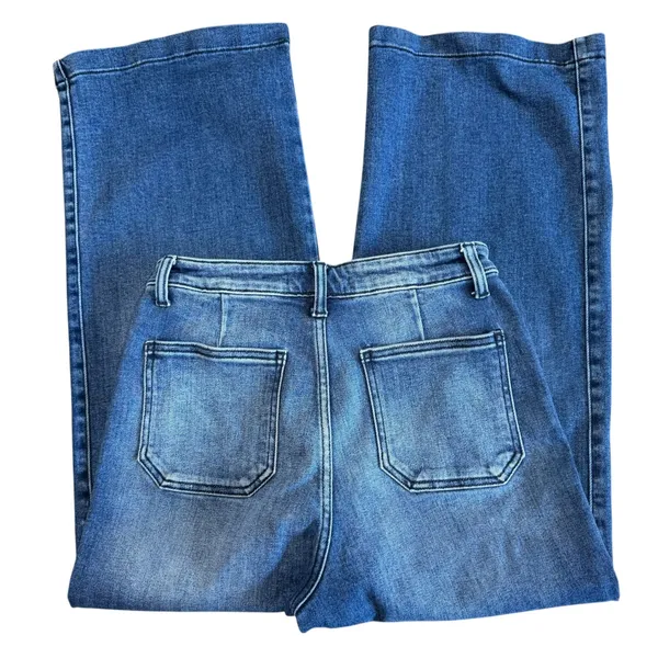 KanCan Wide Leg Jeans Size 27 Dark Wash High Rise Cropped Stretch Sailor - Image 6