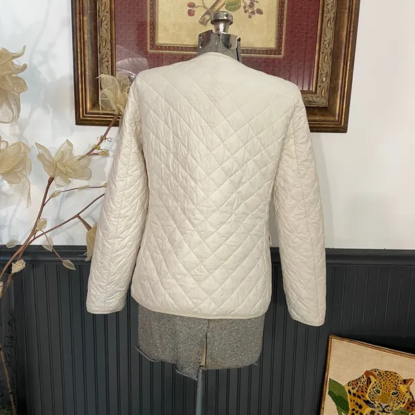 J.Crew Signature Puffer Lady Jacket Dusty Ivory Quilted PrimaLoft Sz 6 🧡🎀 - Image 11