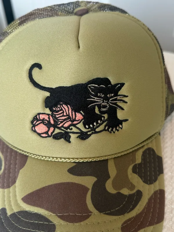 black panther camo trucker hat Green - Image 4