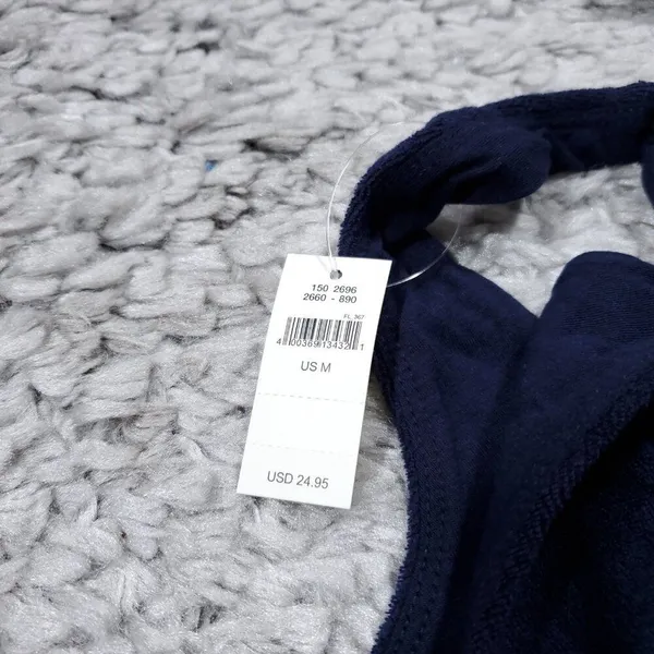 Aerie Offline Recharge Summer Lights Terry Sports Bra Size Medium Navy Blue - Image 3